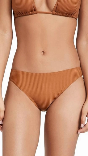 Midori Bikini Bottom In Chai Eco Rib