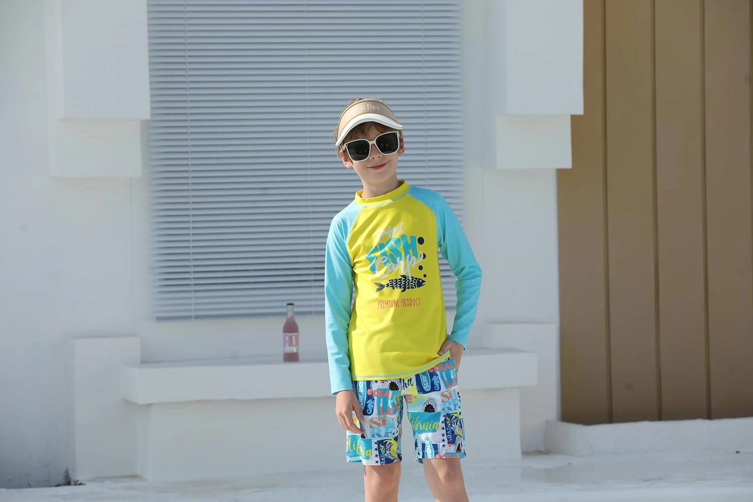 MILANKERR Toddler Boys Rash Guard Sets,Swim Trunks with Compression Liner,Swim Shirt Sets