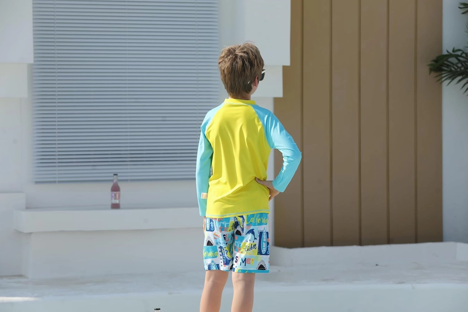 MILANKERR Toddler Boys Rash Guard Sets,Swim Trunks with Compression Liner,Swim Shirt Sets