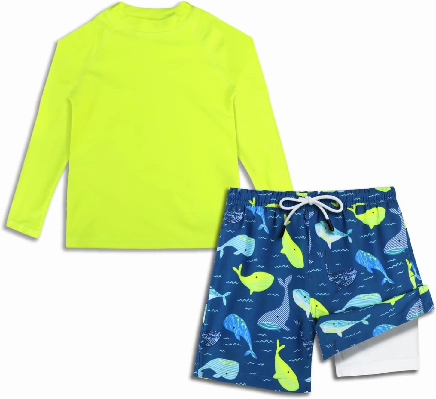 MILANKERR Toddler Boys Rash Guard Sets,Swim Trunks with Compression Liner UPF50 