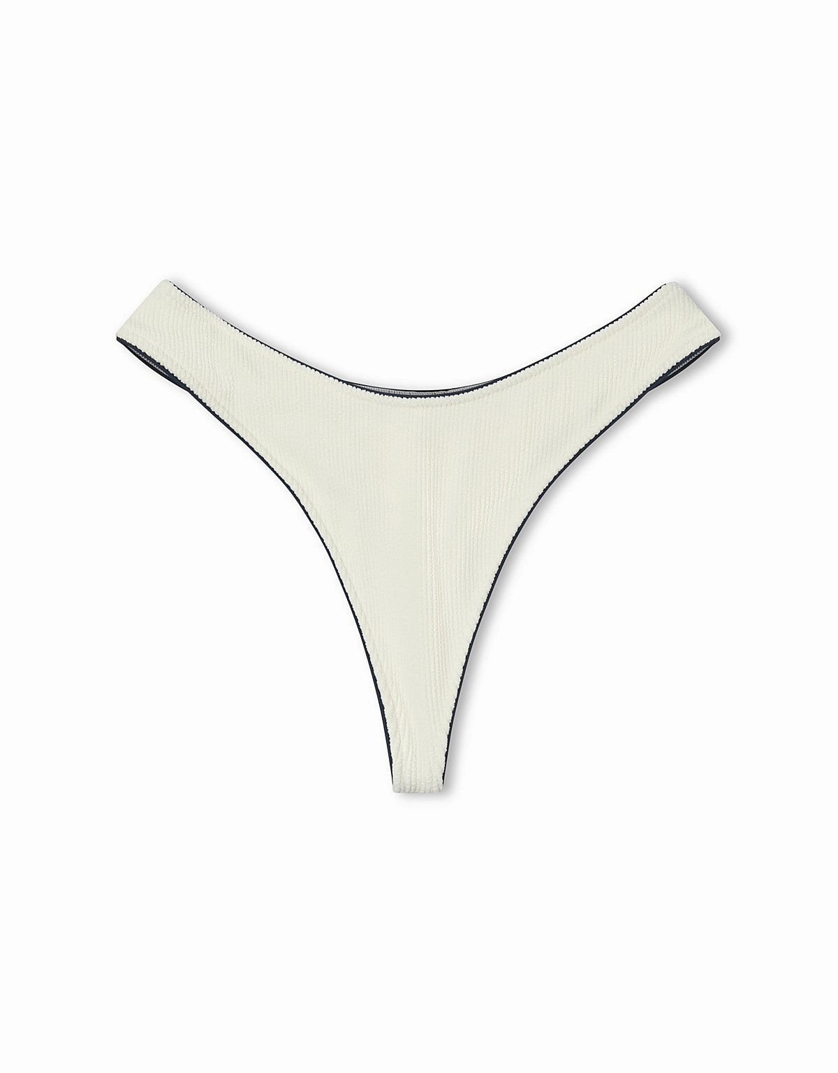 Milk Textured Curve Thong Bikini Bottom