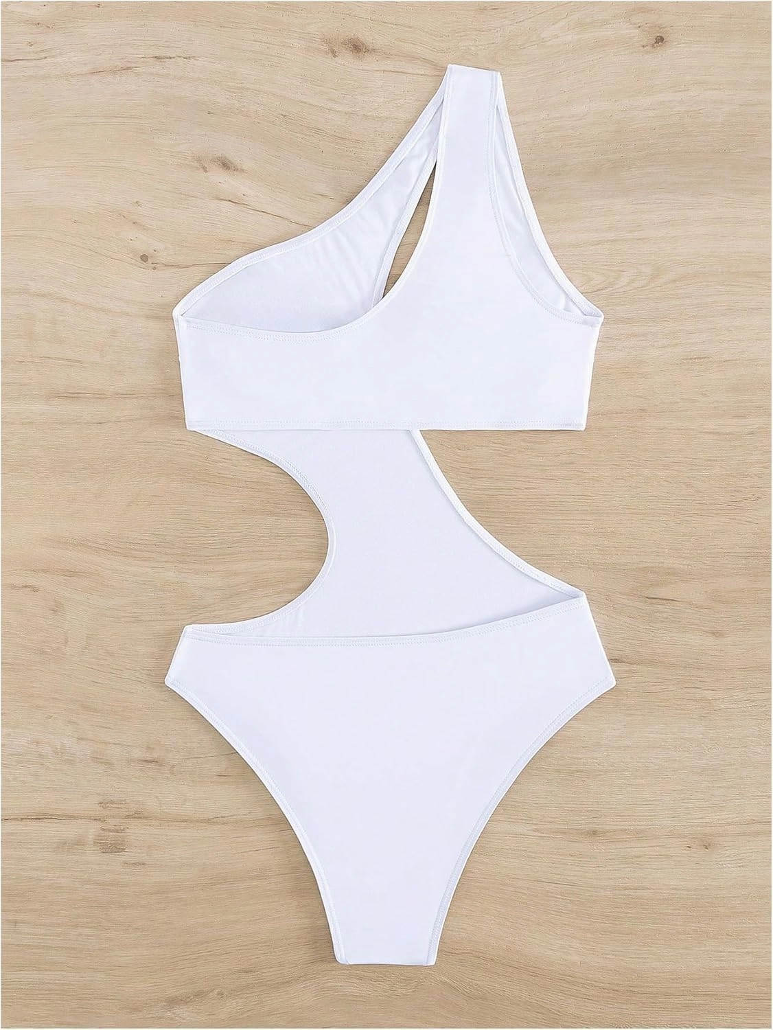 Milumia Women's Cut Out One Shoulder Sleeveless Swimwear Sexy Solid One Piece Bathing Suit