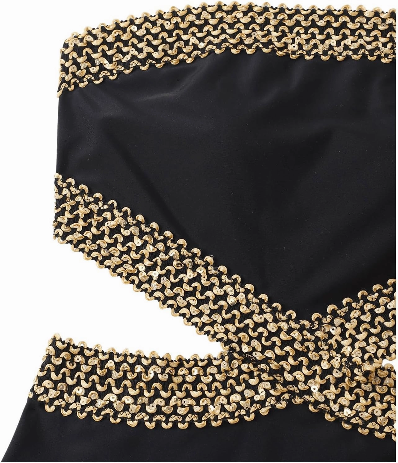 Milumia Women's Stitch Detail Strapless One Piece Swimsuit Cut Out Bandeau Bathing Suit