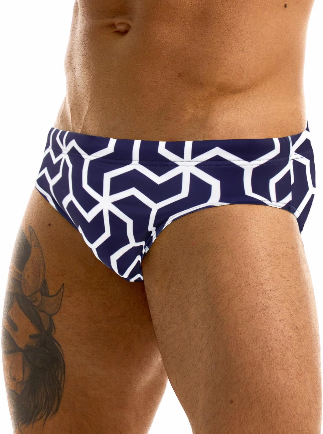 MIZOK Men's Hot Body Quick Dry Swimsuit Briefs Sexy Prints Swimwear Bikini