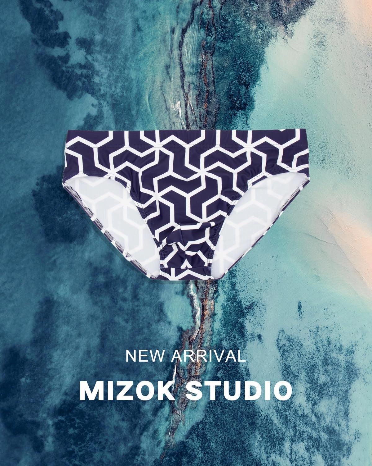MIZOK Men's Hot Body Quick Dry Swimsuit Briefs Sexy Prints Swimwear Bikini