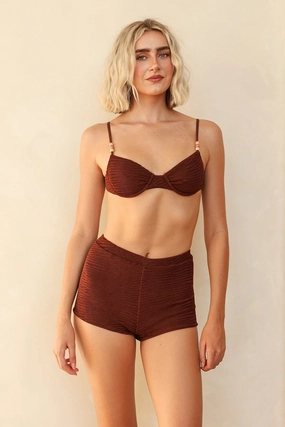 Mocha Crinkle Underwire Full Set