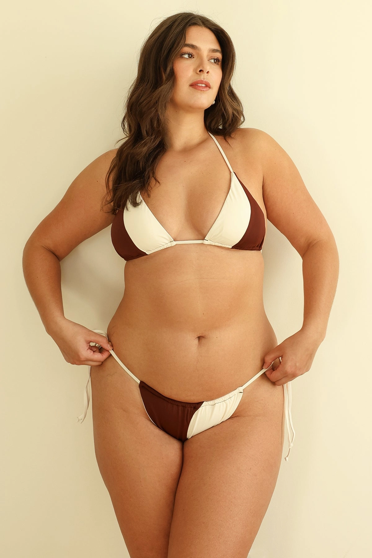 Mocha/Ivory Triangle Cheeky Set