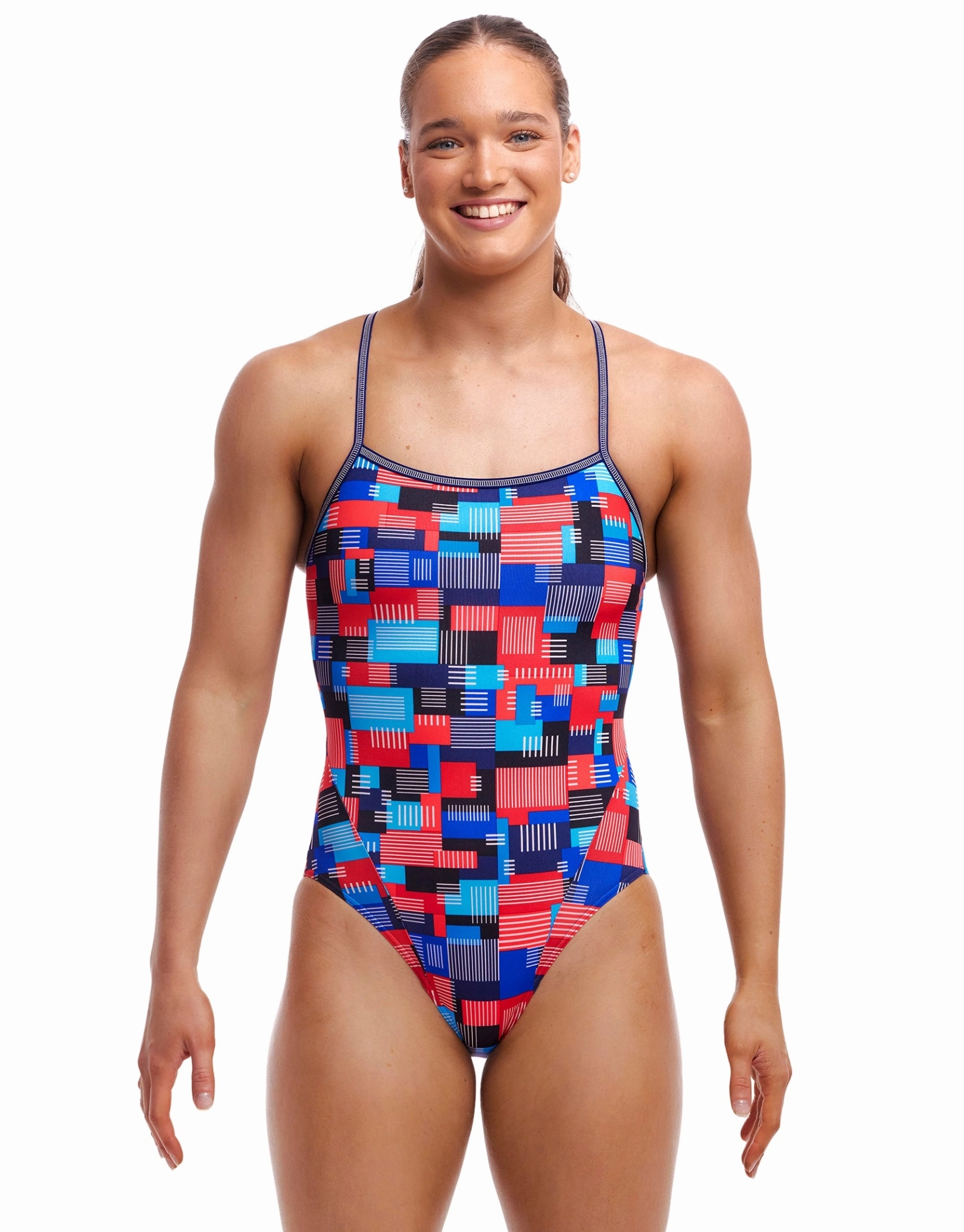 Motherboard Single Strap Swimsuit - Blue/Multi