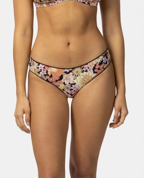 Mystic Floral Cheeky Hipster Bikini Bottom In Black