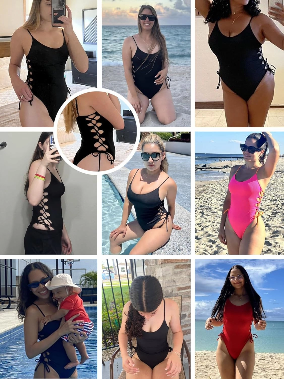 Narecte One Piece Swimsuit Women Bathing Suit Sexy High Cut Women's One-Piece Swimsuits Monokini One Piece Bathing Suit