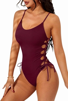 Narecte One Piece Swimsuit Women Bathing Suit Sexy High Cut Women's One-Piece Swimsuits Monokini One Piece Bathing Suit