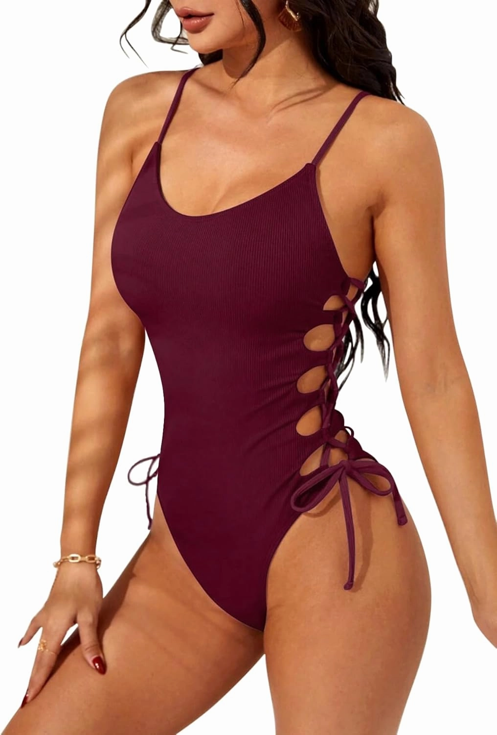 Narecte One Piece Swimsuit Women Bathing Suit Sexy High Cut Women's One-Piece Swimsuits Monokini One Piece Bathing Suit