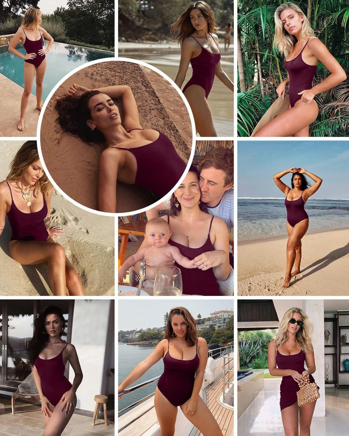 Narecte Sexy One Piece Bathing Suit for Women Tummy Control High Cut One Piece Swimsuit Womens Swim Suit