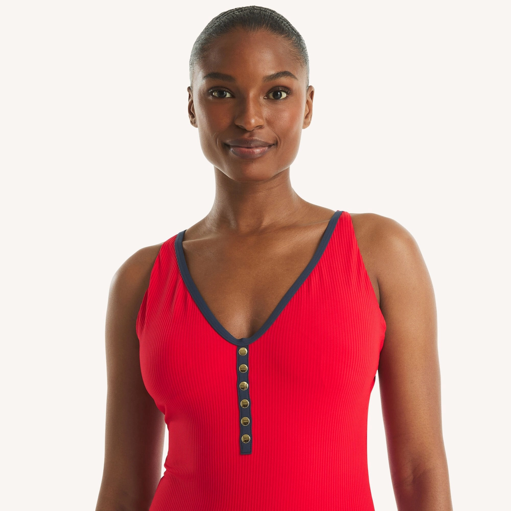 Nautica Womens Textured One-Piece Swim