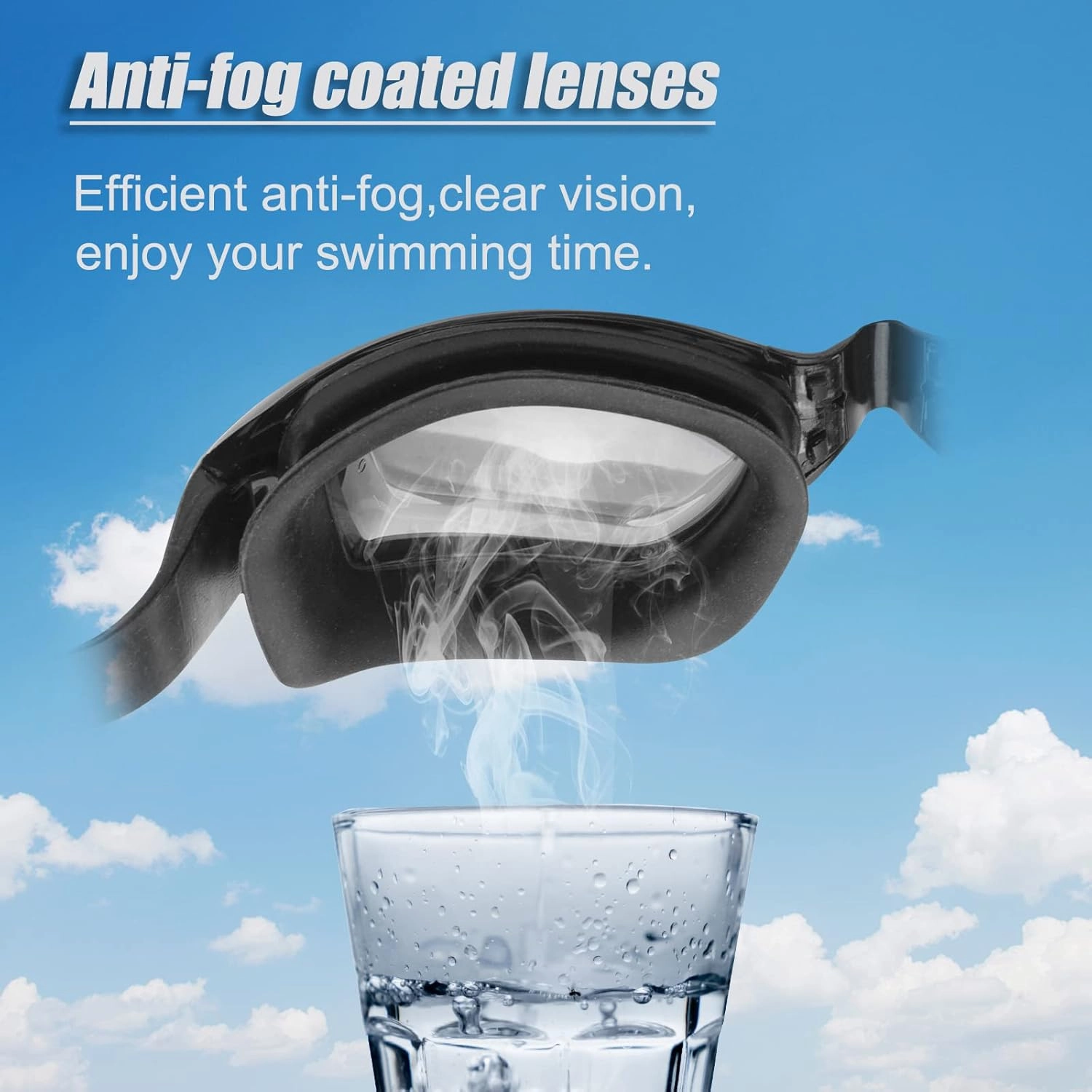 Nearsighted Swim Goggles -2.0D to -8.0D,Anti Fog Shortsighted Swimming Goggles with Clear Lens No Leak UV Protection