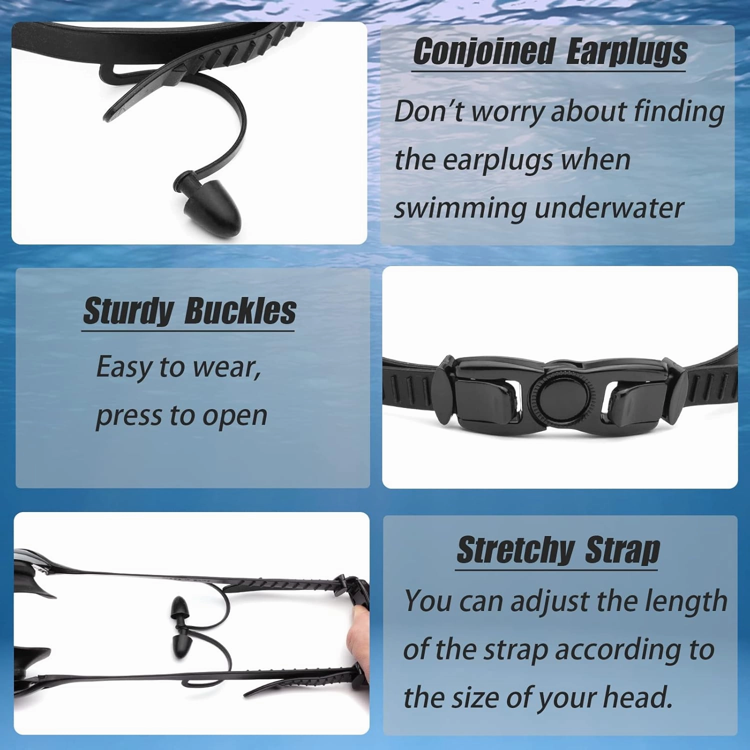 Nearsighted Swim Goggles -2.0D to -8.0D,Anti Fog Shortsighted Swimming Goggles with Clear Lens No Leak UV Protection