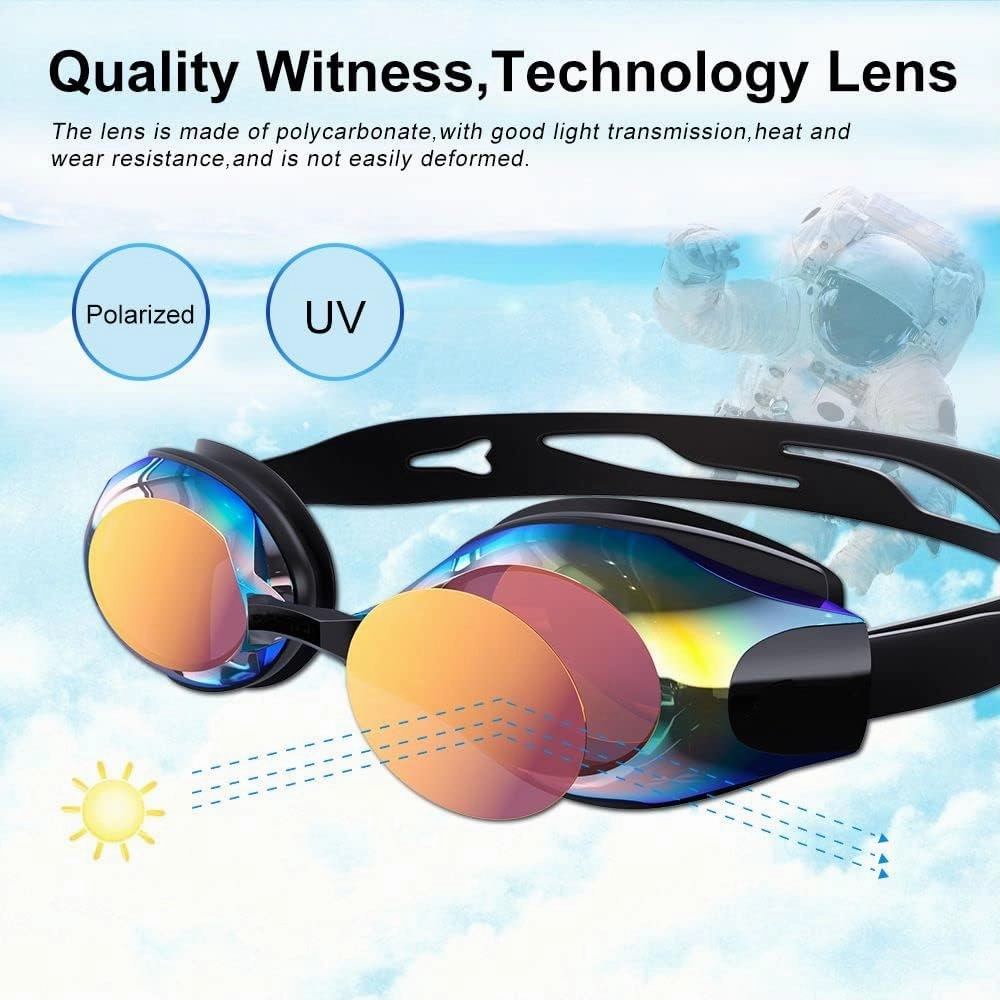 Nearsighted Swimming Goggles Polarized Anti-Fog No Leaking Shortsighted Swim Goggles for Women Men Kids Adults