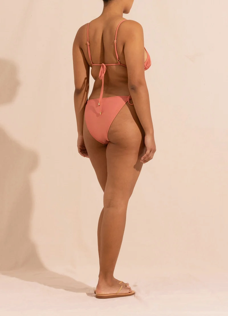 Nectar Ruched String Triangle Bikini Top, Removable Cups