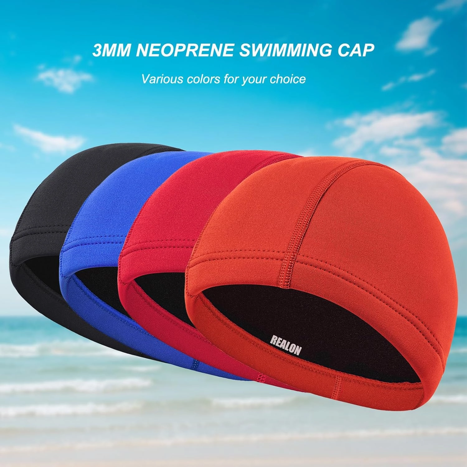 Neoprene Diving Hood Wetsuit Cap for Men Women and Youth 3mm Thermal Scuba Headband Swim Beanie, Long Hair Protection Hat for Swimming Surfing Windsurfing Snorkeling Water Sports