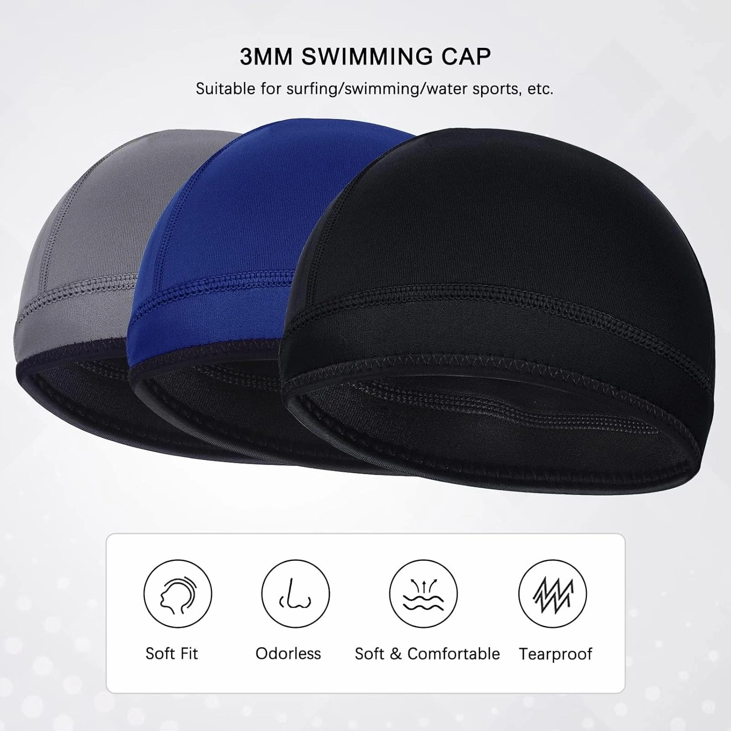 Neoprene Scuba Diving Hood 2mm Thermal Swim Cap for Mens Women Youth Boys Girls, Long Short Hair Warm Clean Breathable Wetsuit Beanie for Swimming Surfing Hunting Skiing Cold Water Aerobics