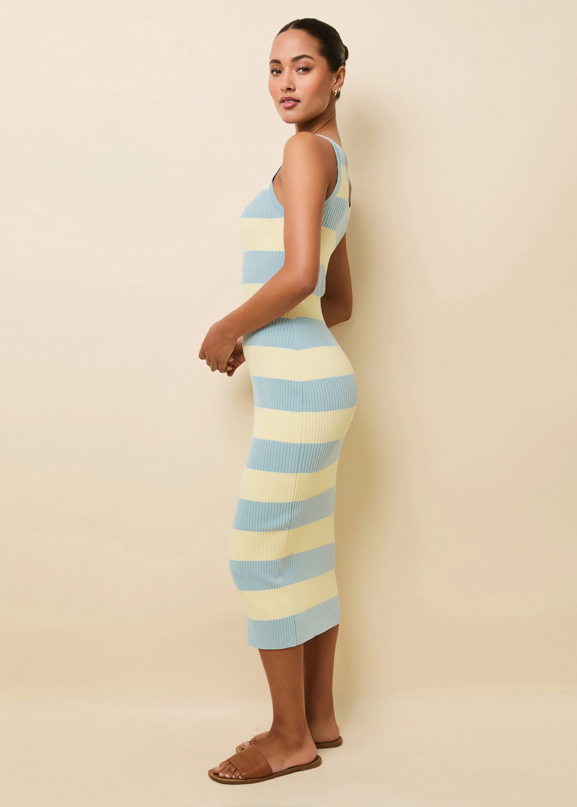 Nessa Dress Gelato Stripe Custard / Mint