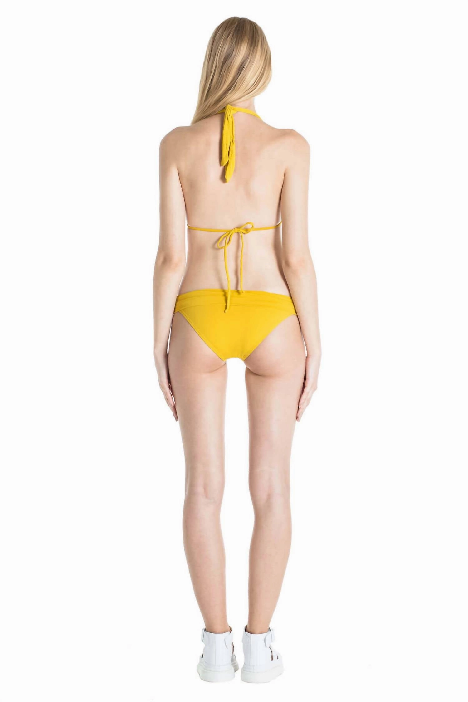 Nina Classic Brief Bikini Bottom In Mustard