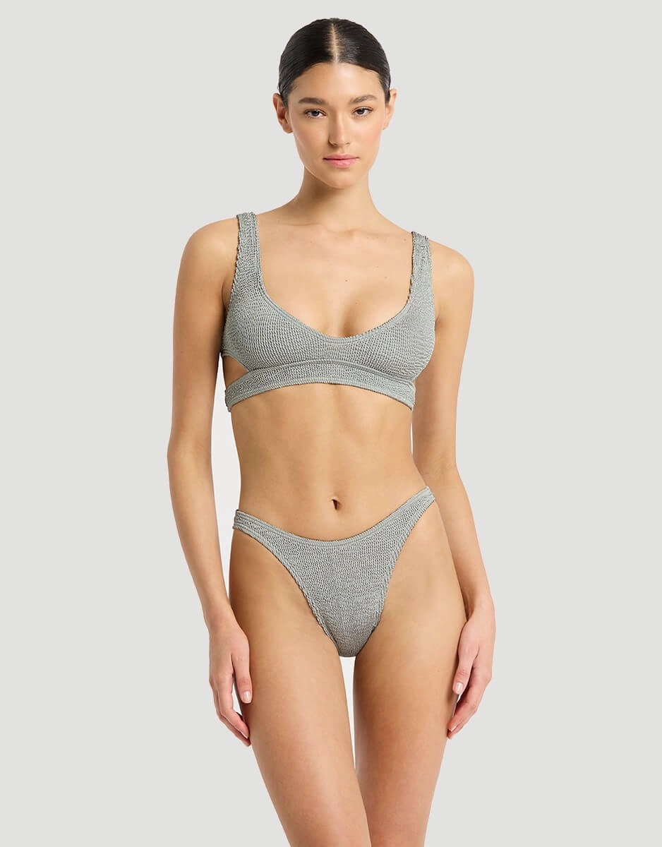 Nino Crop Bikini Top Chrome Shimmer