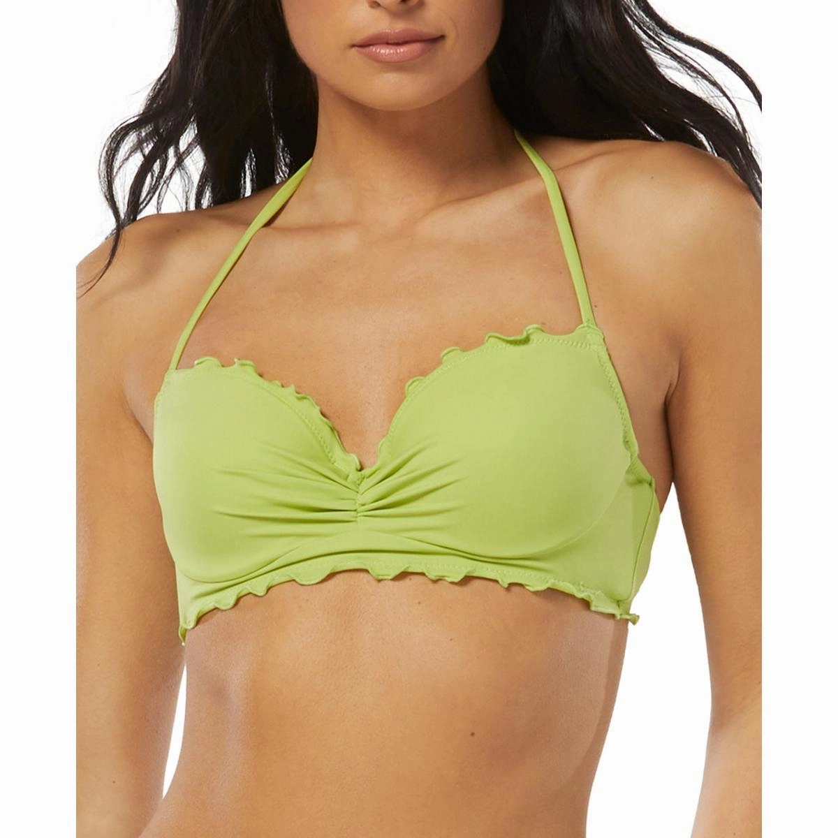 Nixie Womens Halter Scalloped Swim Top Separates