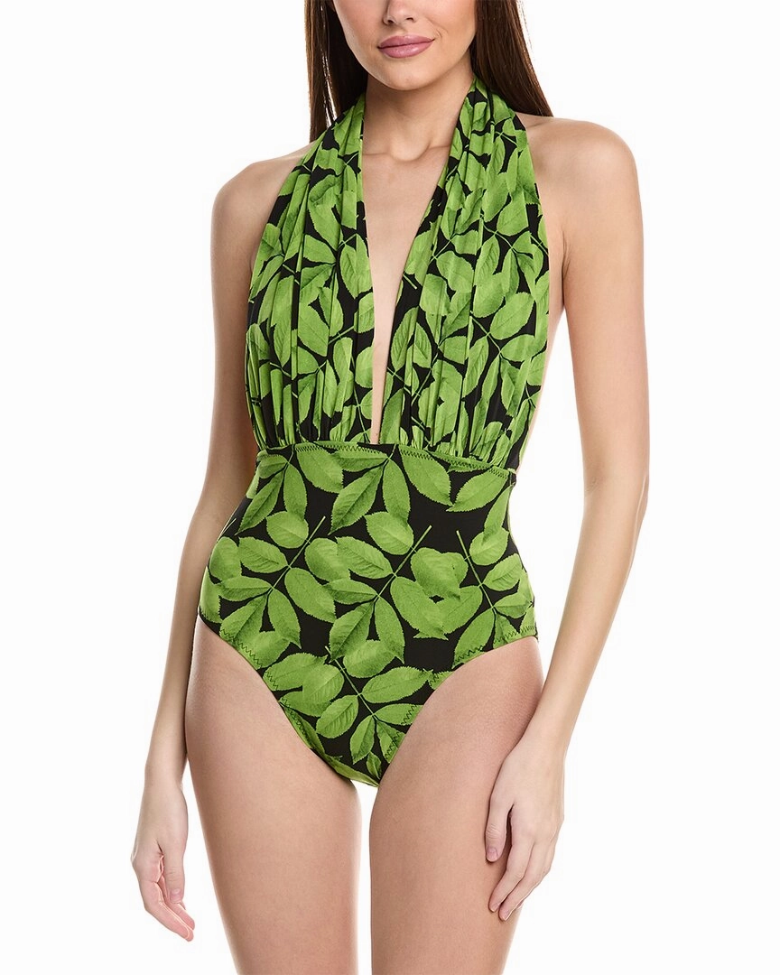 Norma Kamali Halter Low Back One-Piece