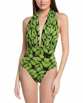 Norma Kamali Halter Low Back One-Piece