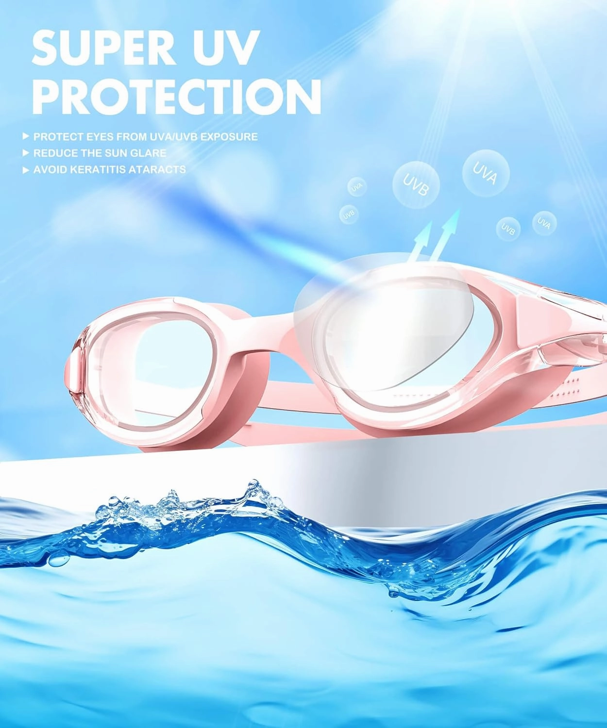 NSSIW Swim Goggles Adult Swimming-Goggles: Pool Goggles for Men and Women with Anti Fog UV400 Protection No Leak 3 Pack