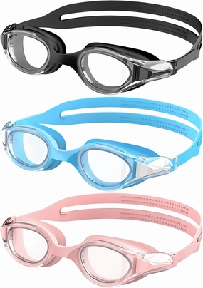 NSSIW Swim Goggles Adult Swimming-Goggles: Pool Goggles for Men and Women with Anti Fog UV400 Protection No Leak 3 Pack