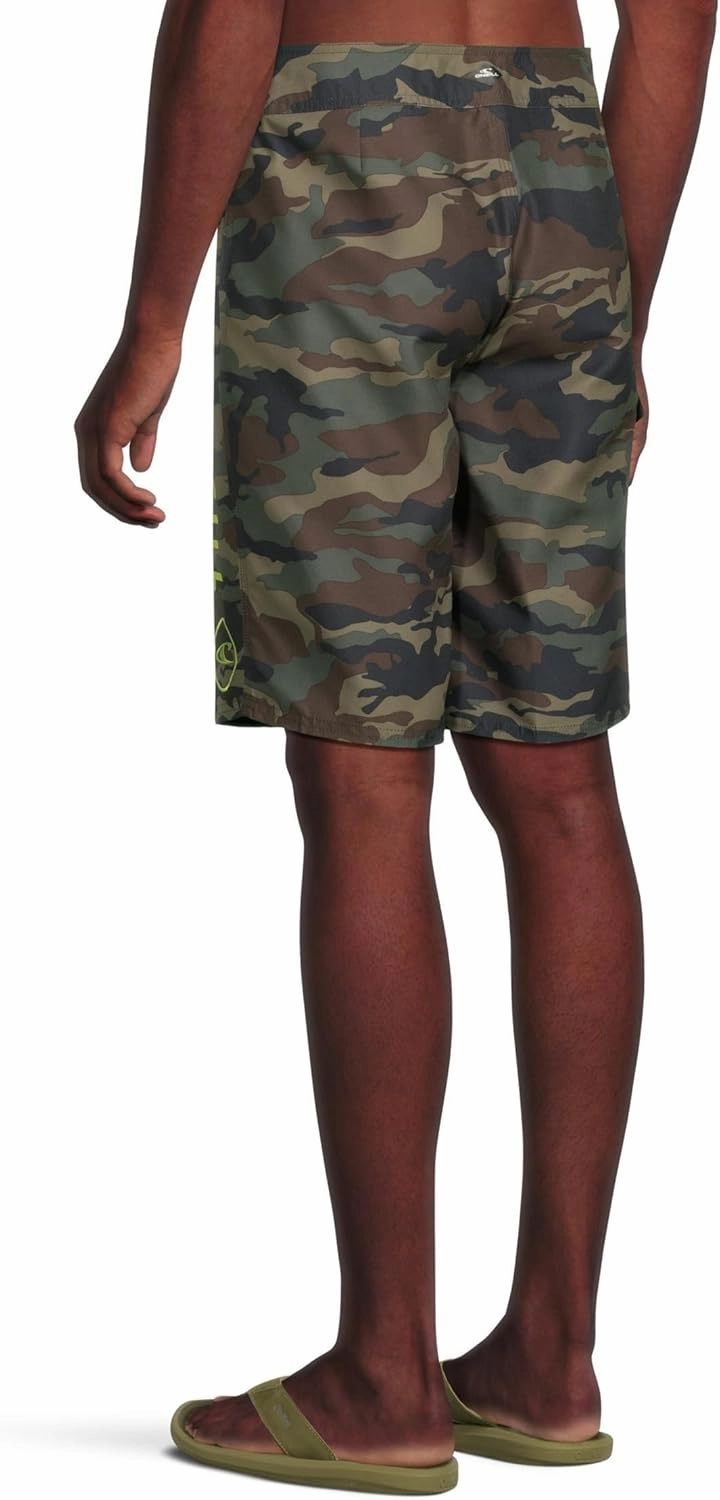 O'NEILL Men's 21 Inch Geo Print Boardshorts - Water Resistant Swim Trunks for Men with Quick Dry Stretch Fabric and Pockets