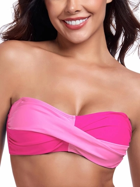 Ocean Blues Women's Strapless Bikini Top Bandeau Swimsuit Off Shoulders Bikini Top Wire-Free Bathing Suit Top