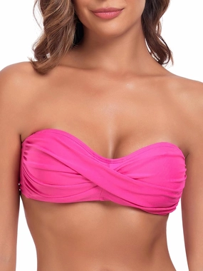 Ocean Blues Women's Strapless Swimsuits for Women Bandeau Bikini Top Tie Back Halter Bathing Suit Top