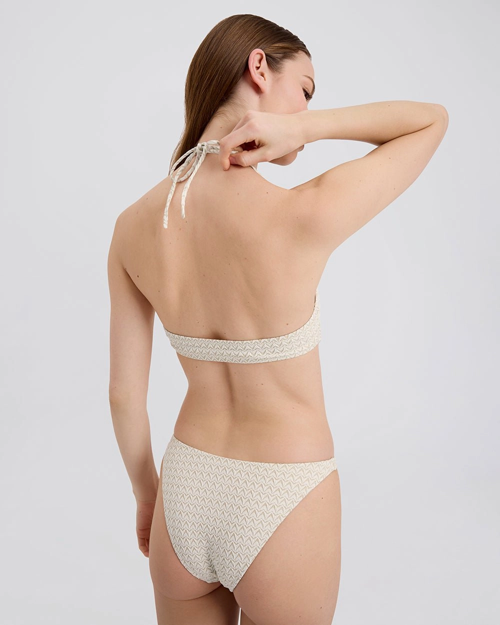 Odessa Bikini Bottom Jacquard Ecru