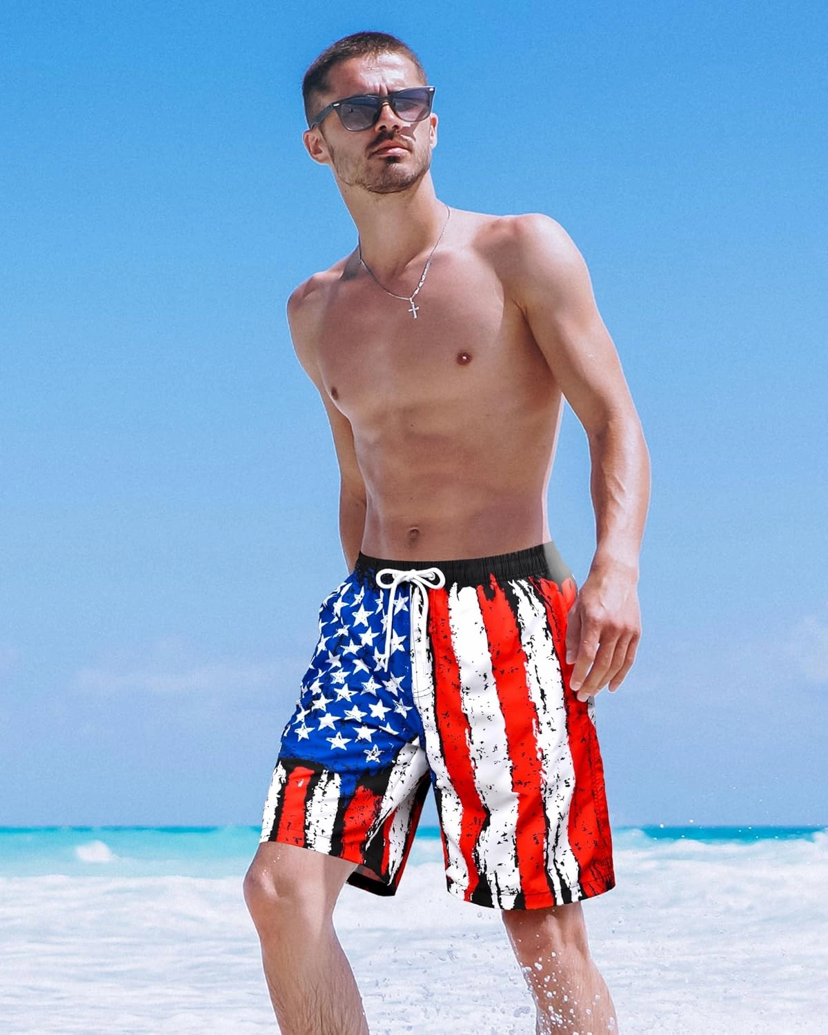 OlyPegic Mens Swim Trunks 9 Inch Quick Dry Board Shorts Mens Bathing Suit Beach Swimwear Mesh Lining with Zipper Pock