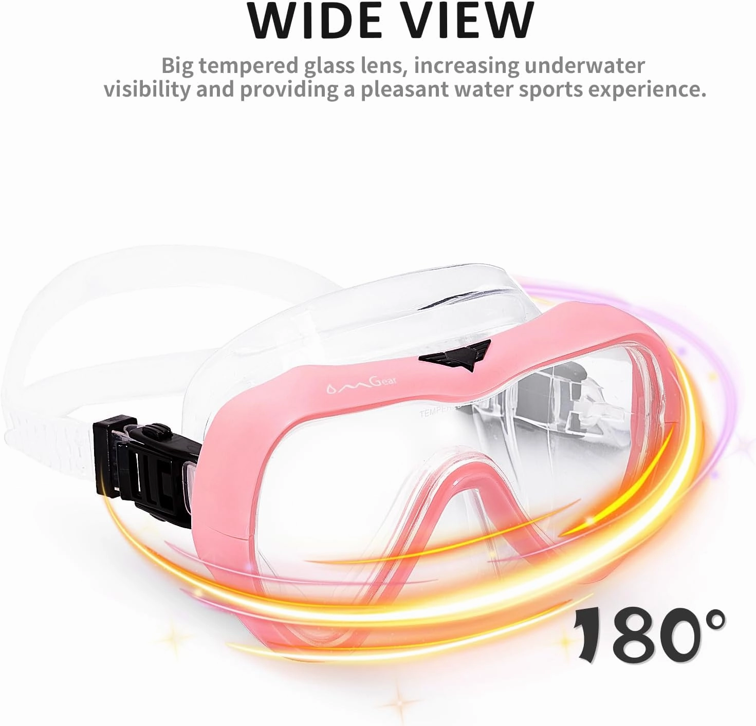 OMGear Diving Mask Snorkeling Gear Kids Adult Snorkel Mask Dive Goggles Silicone Swim Glasses with Nose Cover for Scuba Free Diving Spearfishing Neoprene Strap Cover Impact Resistance