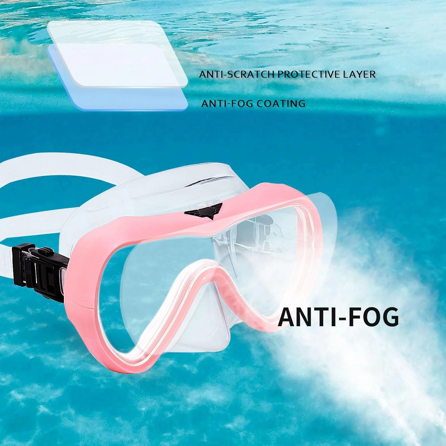 OMGear Diving Mask Snorkeling Gear Kids Adult Snorkel Mask Dive Goggles Silicone Swim Glasses with Nose Cover for Scuba Free Diving Spearfishing Neoprene Strap Cover Impact Resistance
