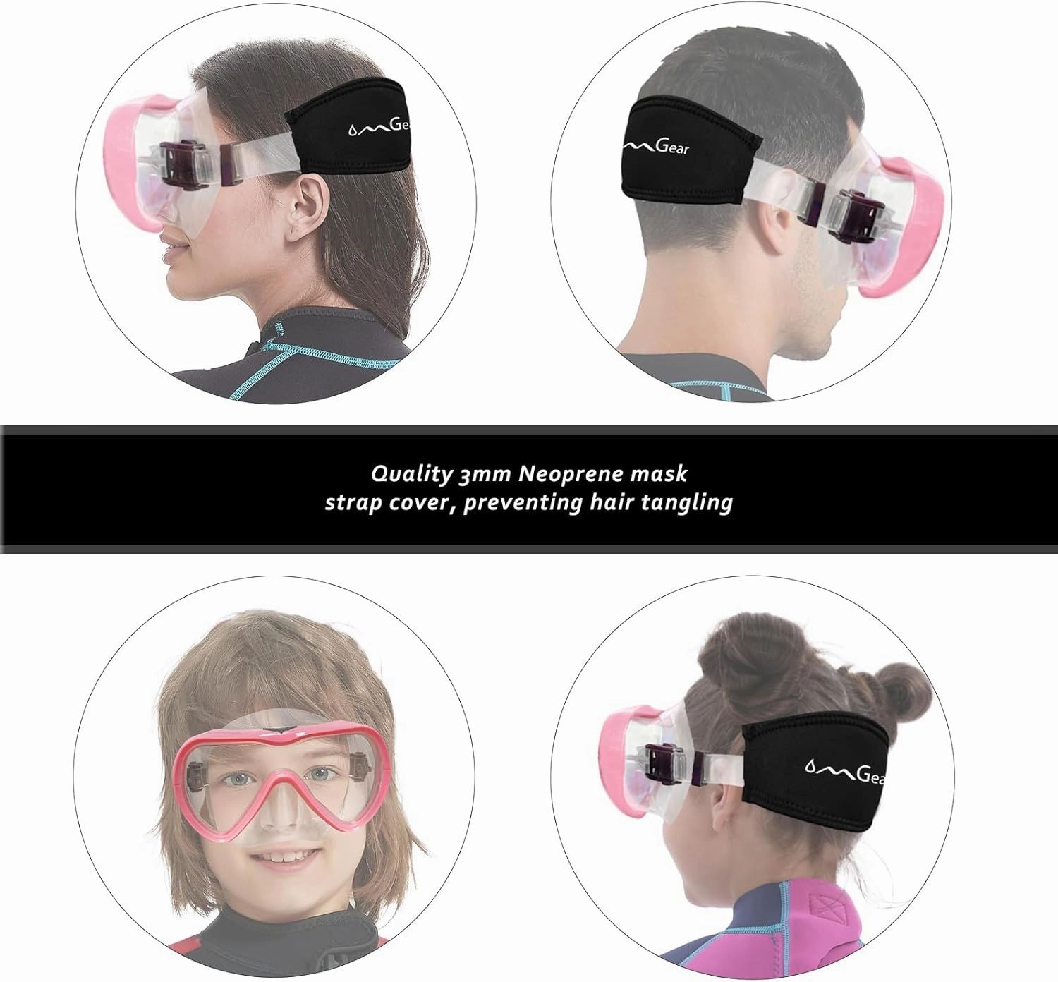 OMGear Diving Mask Snorkeling Gear Kids Adult Snorkel Mask Dive Goggles Silicone Swim Glasses with Nose Cover for Scuba Free Diving Spearfishing Neoprene Strap Cover Impact Resistance