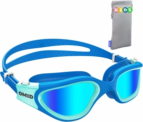 OMID Kids Swim Goggles, P2mini Polarized Swimming Goggles Comfortable for Age 6-14