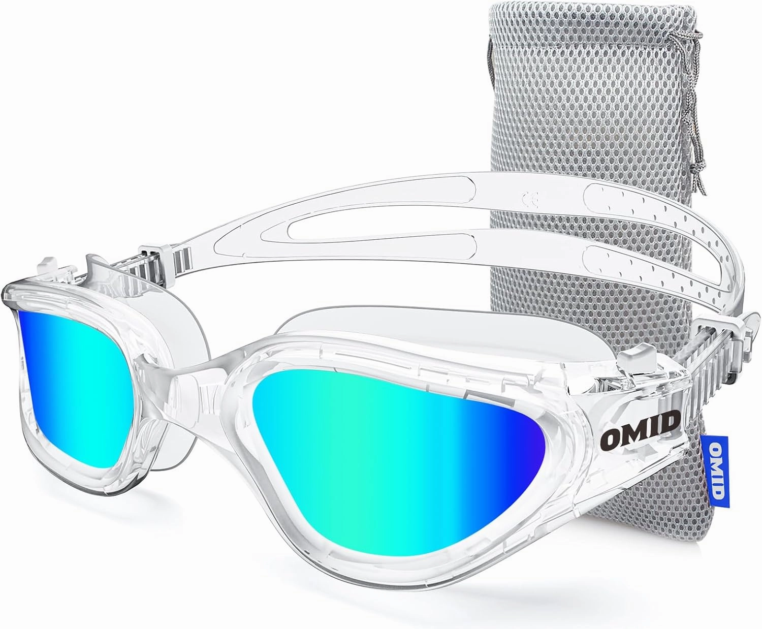 OMID Swim Goggles, P2 Polarized Swimming Goggles for Men Anti-fog Goggles Swimming for Adult Women
