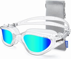 OMID Swim Goggles, P2 Polarized Swimming Goggles for Men Anti-fog Goggles Swimming for Adult Women