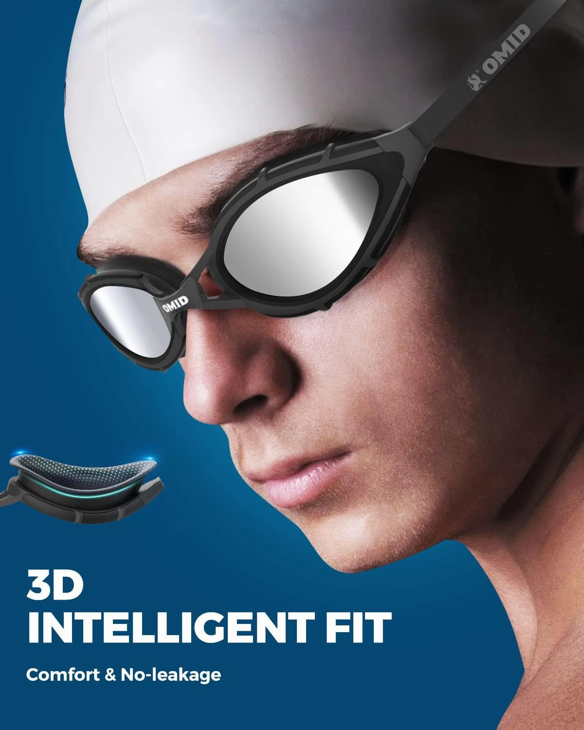 OMID Swimming Goggles, P1 Non-Polarized/Polarized Swim Goggles Anti-Fog for Men Women Adult Youth