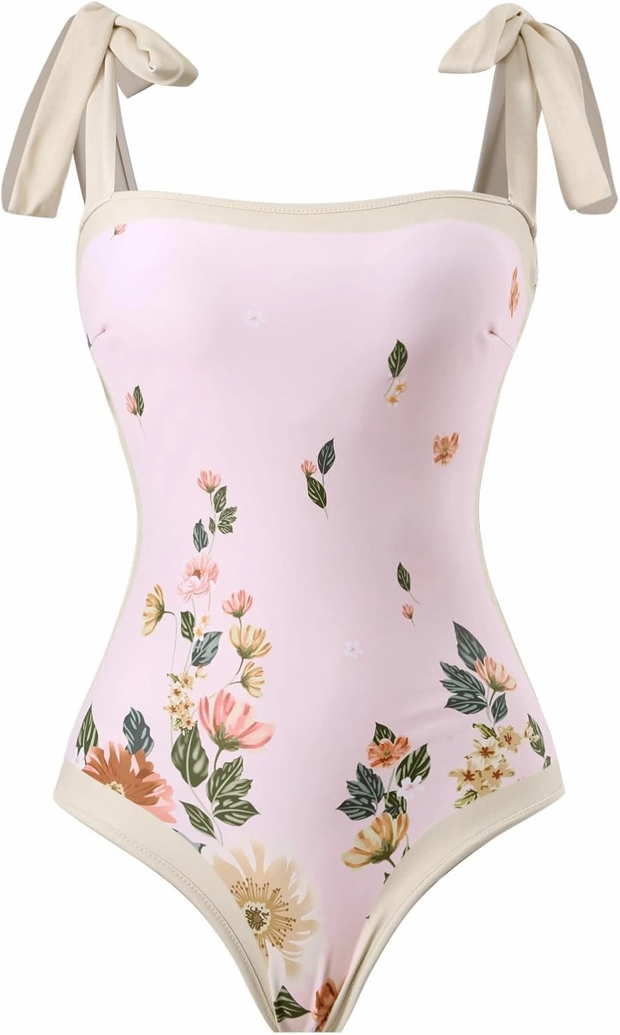 One Piece Bathing Suit for Women with Beach Cover up Wrap Skirt Swimsuit Sarong Retro Floral Print Bikini Set