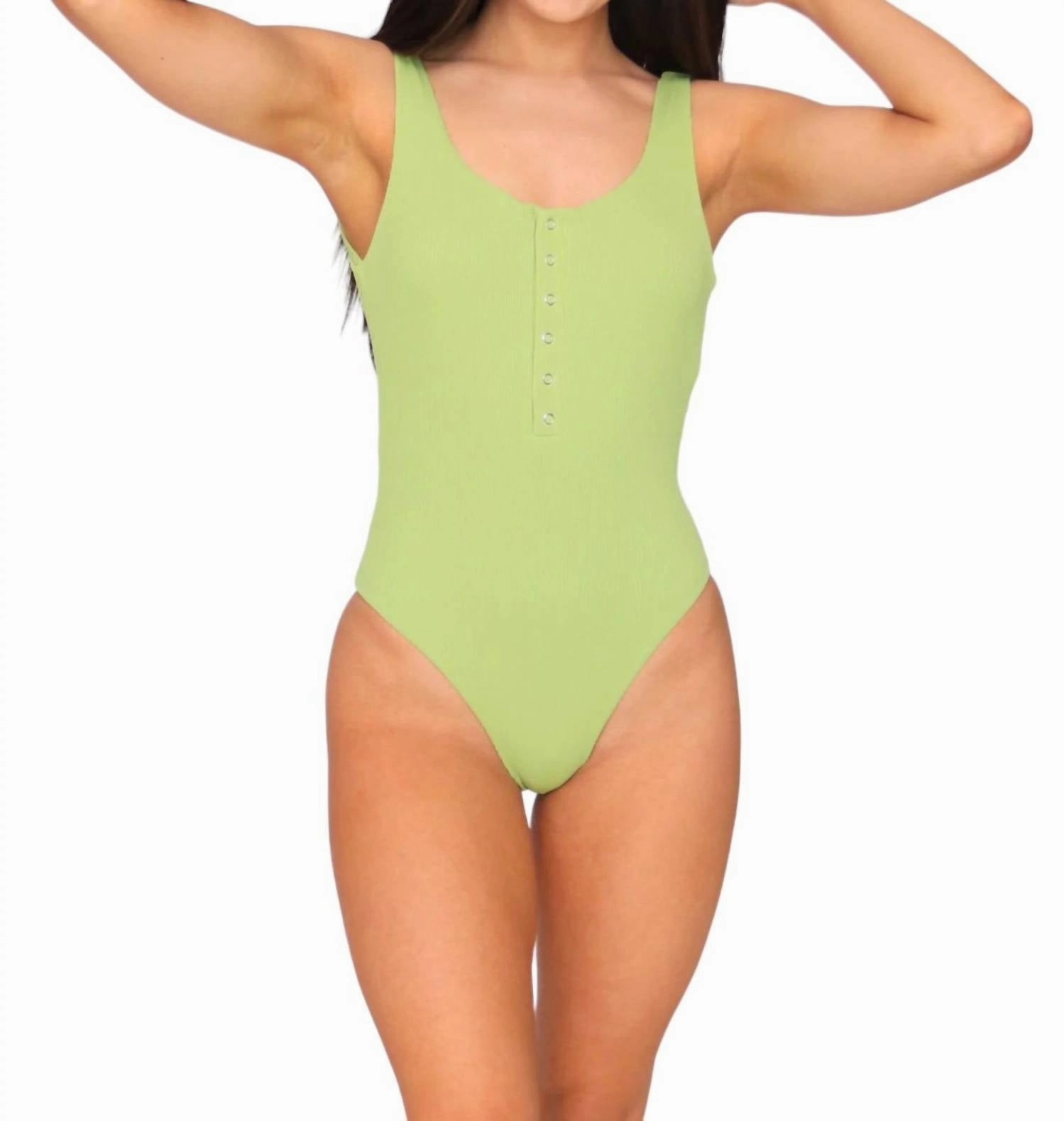 One-Piece Swimsuit In Salt And Lime