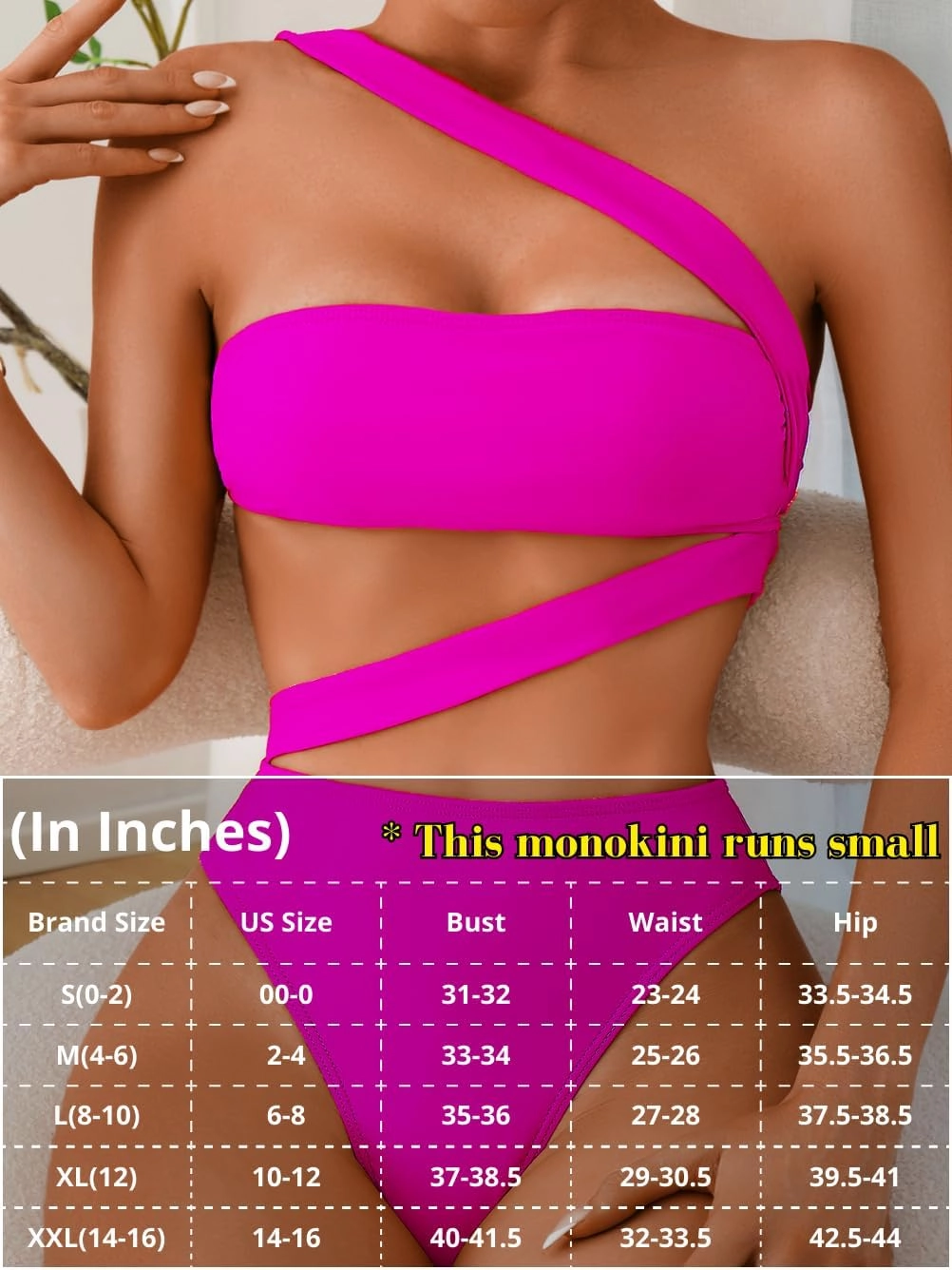 One Piece Swimsuit, Sexy Strappy Monokini, Size Runs Small