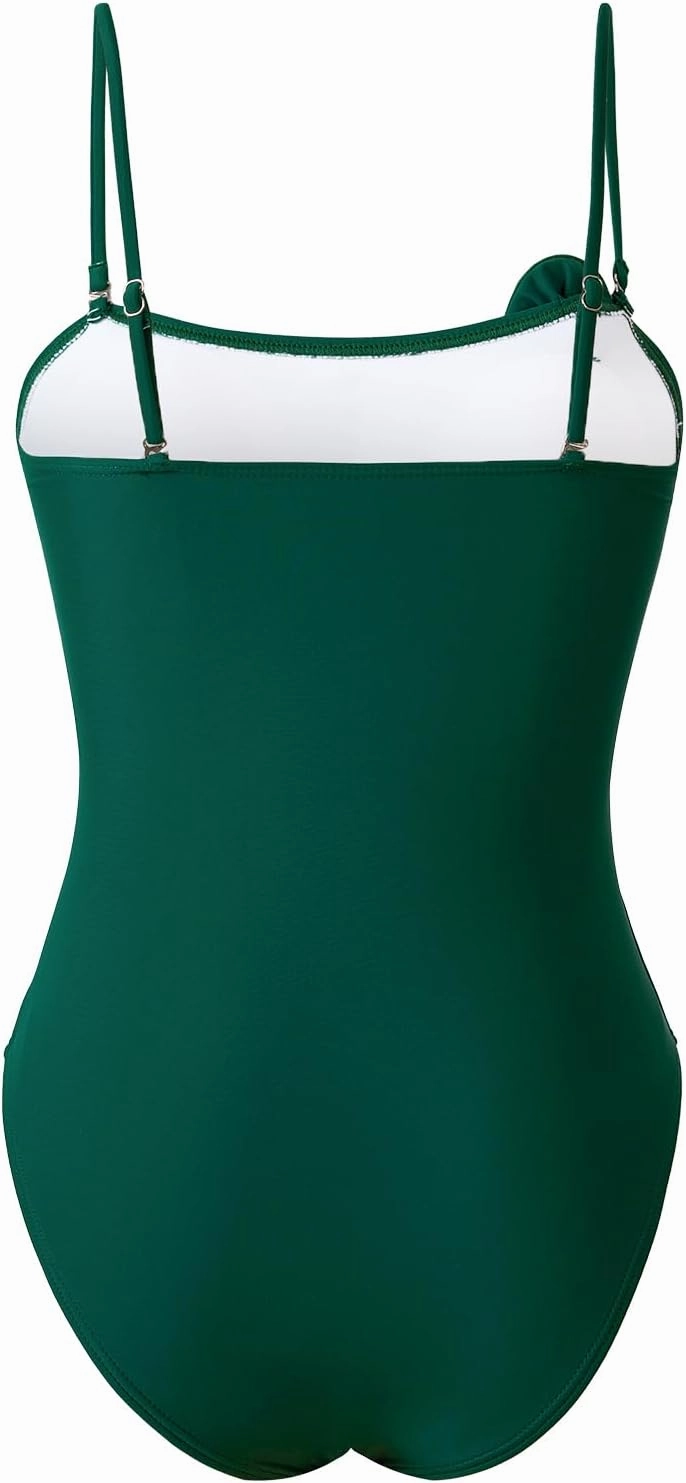 One Piece Swimsuit Women with Cover Up Set Retro Bathing Suit for Women Tummy Control Beach Wrap Skirt