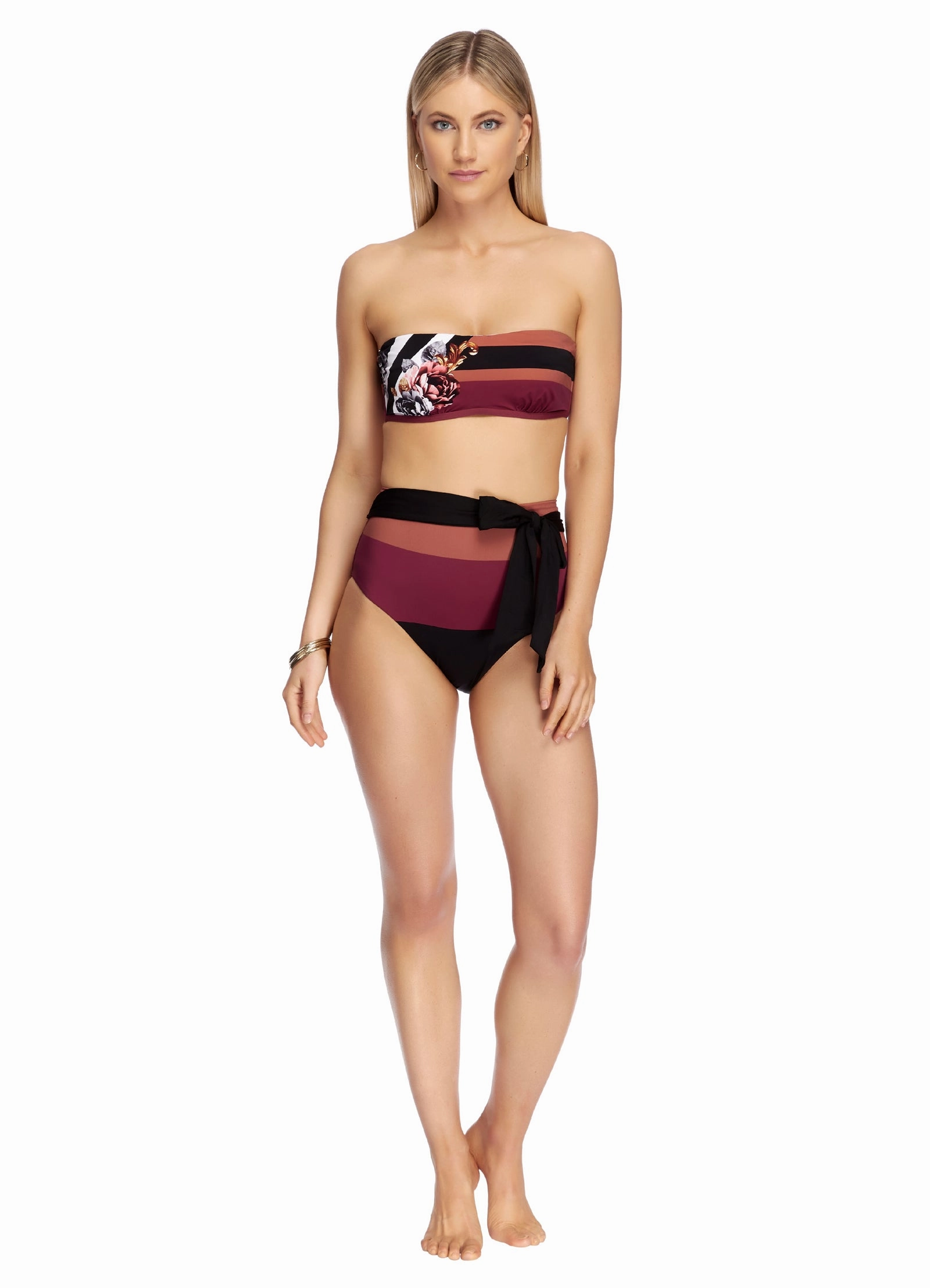 Opulence C/D Bandeau Bikini Top - Multi Print