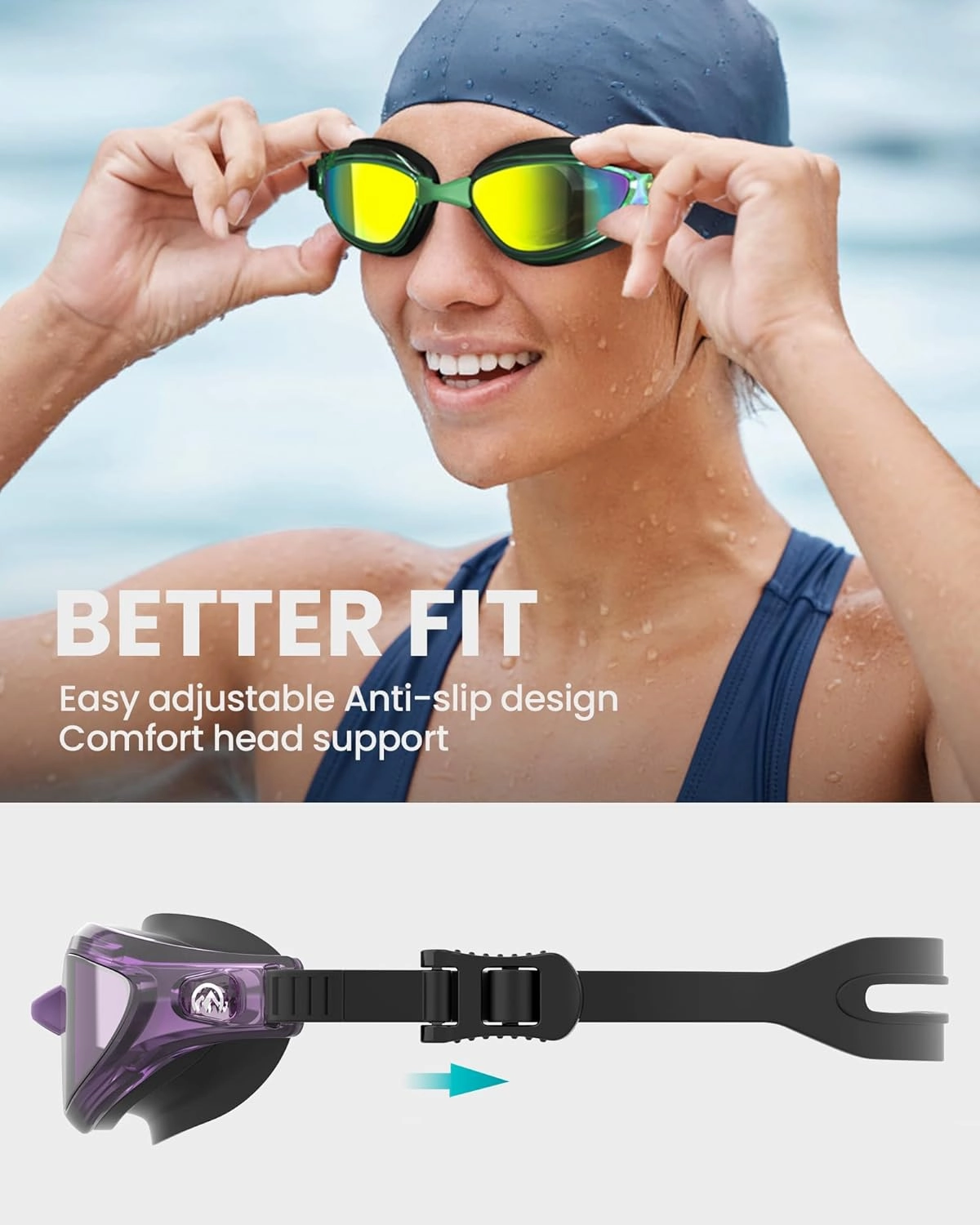 OutdoorMaster Goby Swim Goggles, Anti-fog Swimming Goggles No Leaking UV Protetion Adults Men Women Youth
